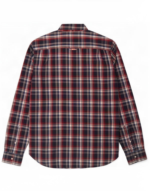 Superdry Mens Flannel Shirt Medium Navy Blue Check Cotton