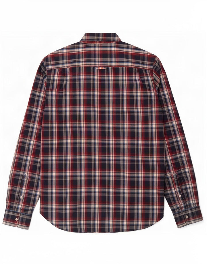 Superdry Mens Flannel Shirt Medium Navy Blue Check Cotton