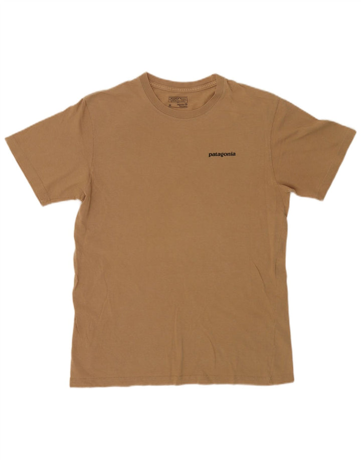 Patagonia Mens Regular Fit Graphic T-Shirt Top Medium Beige Cotton