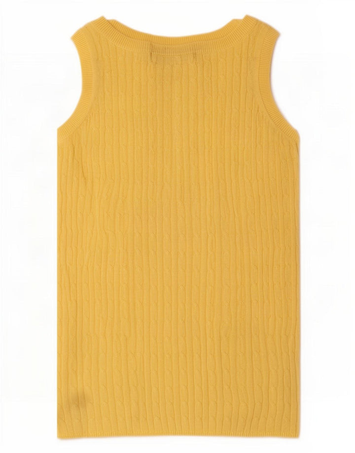 Zara Womens Vest Top UK 12 Medium Yellow