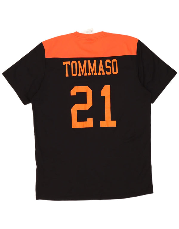 ADIDAS Mens Graphic T-Shirt Top Large Black Colourblock Polyester