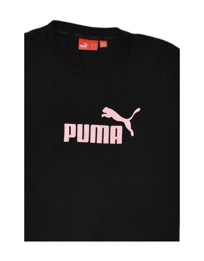 PUMA Womens Graphic Top Long Sleeve UK 10 Small Black Cotton Vintage Puma and Second-Hand Puma from Messina Hembry 