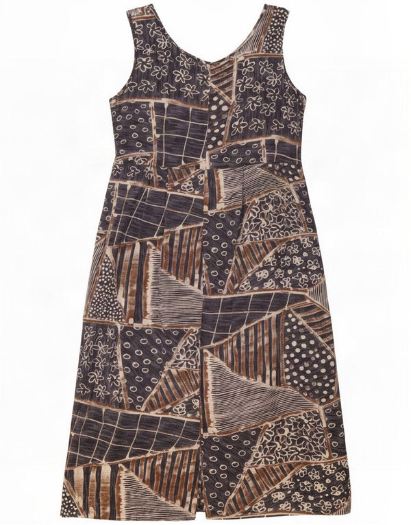 Jams World Womens Sleeveless Shift Dress UK 16 Large Navy Blue Patchwork