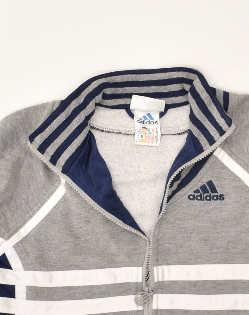 ADIDAS Boys Graphic Tracksuit Top Jacket 5-6 Years Grey Colourblock Cotton | Vintage Adidas | Thrift | Second-Hand Adidas | Used Clothing | Messina Hembry 