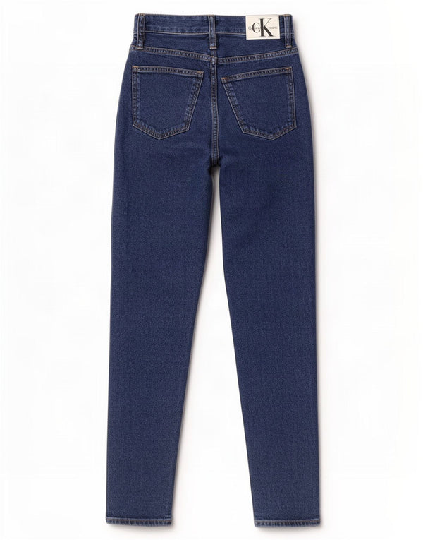 Calvin Klein Womens High Waist Tapered Jeans W28 L30 Blue Cotton