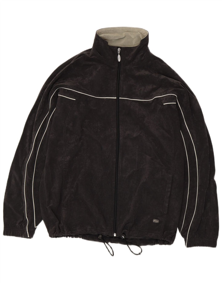 Asics Mens Velour Full Tracksuit Large  Black Polyester