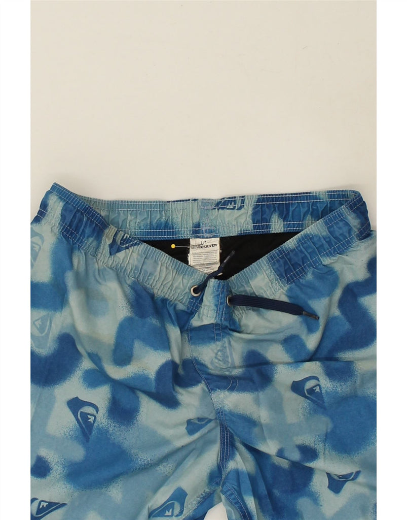 QUIKSILVER Boys Sport Shorts 13-14 Years Large Blue Tie Dye Polyester | Vintage Quiksilver | Thrift | Second-Hand Quiksilver | Used Clothing | Messina Hembry 