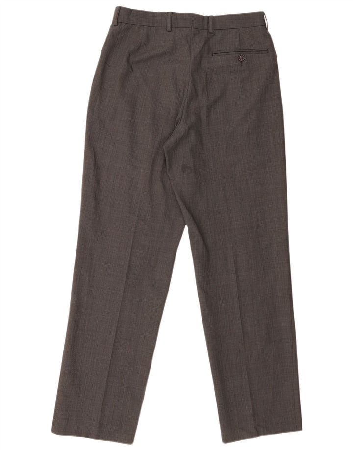 Marks & Spencer Mens Straight Suit Trousers W30 L31 Black Houndstooth