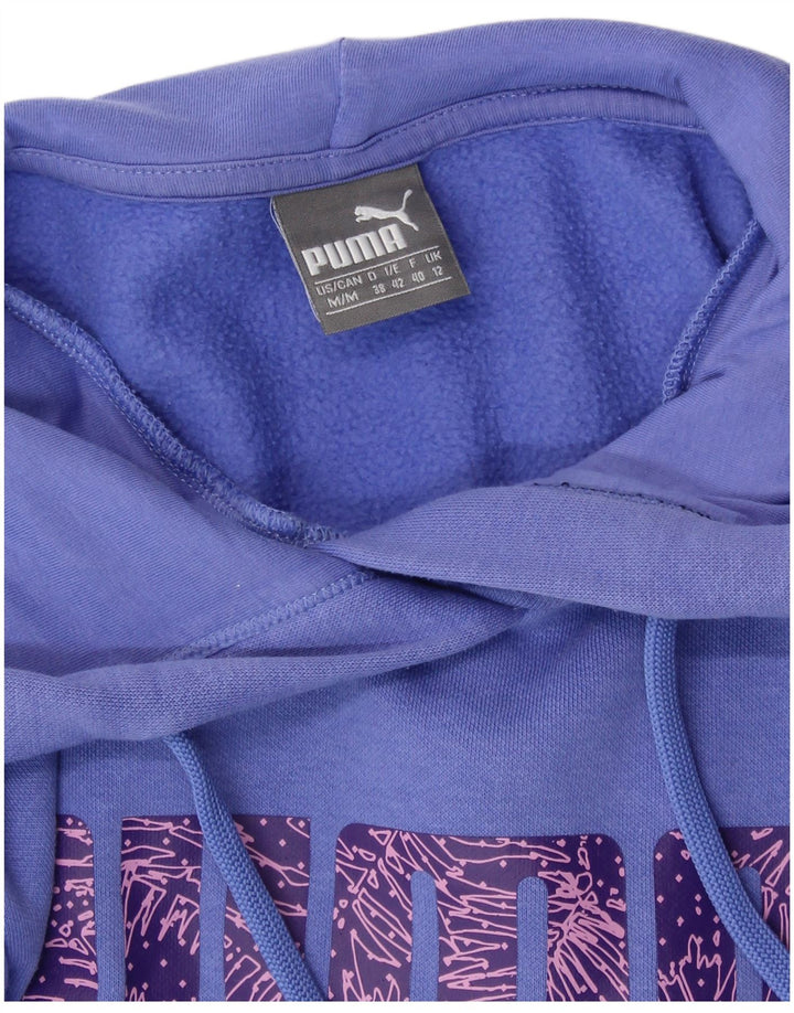 PUMA Womens Graphic Hoodie Jumper UK 12 Medium Purple