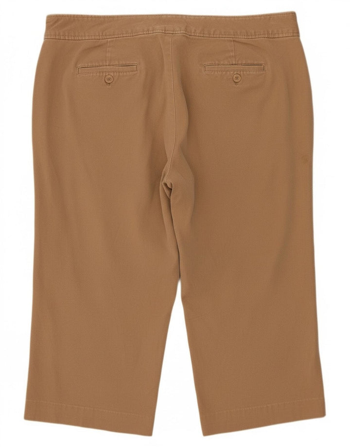 Chaps Womens Capri Trousers US 18 2XL W38 L20 Beige Cotton