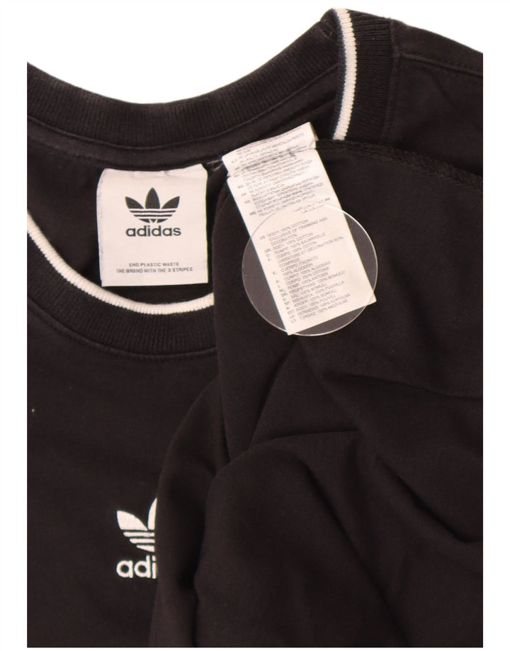 Adidas Mens T-Shirt Top Large Black Cotton