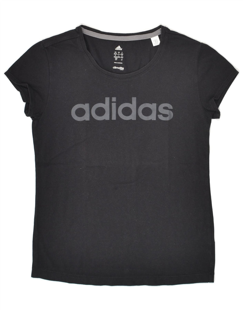 ADIDAS Womens Climalite Graphic T-Shirt Top UK 8/10 Small  Black Cotton | Vintage Adidas | Thrift | Second-Hand Adidas | Used Clothing | Messina Hembry 