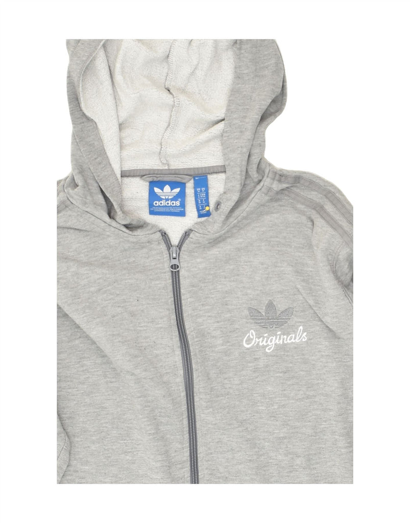 ADIDAS Mens Originals Zip Hoodie Sweater Medium Grey Cotton | Vintage Adidas | Thrift | Second-Hand Adidas | Used Clothing | Messina Hembry 