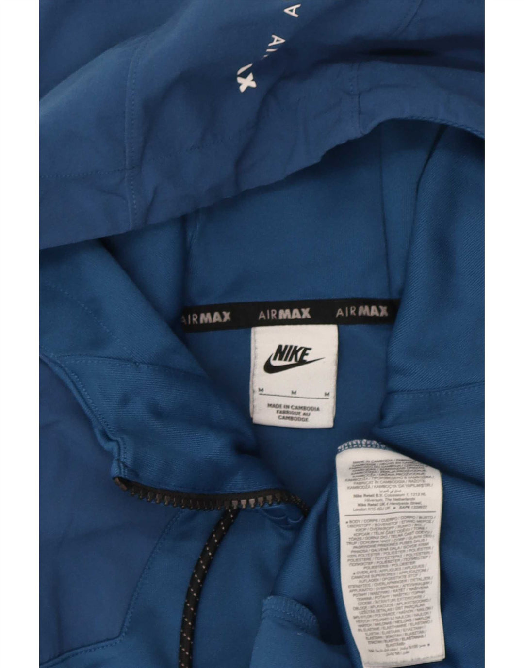 Nike Womens Zip Hoodie Sweater UK 14 Medium Blue Polyester