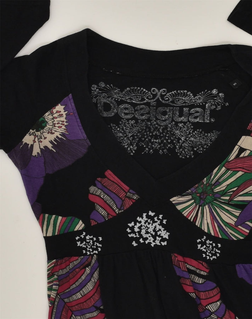 DESIGUAL Womens Long Sleeve Bubble Dress UK 8 Small Multicoloured Floral | Vintage Desigual | Thrift | Second-Hand Desigual | Used Clothing | Messina Hembry 