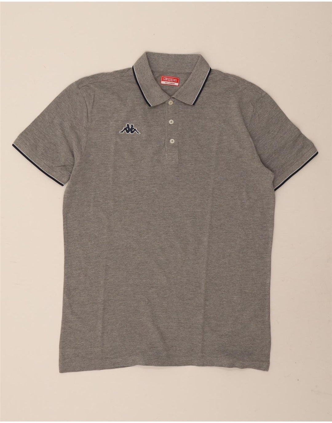 Kappa Mens Polo Shirt 2XL Grey Flecked Cotton