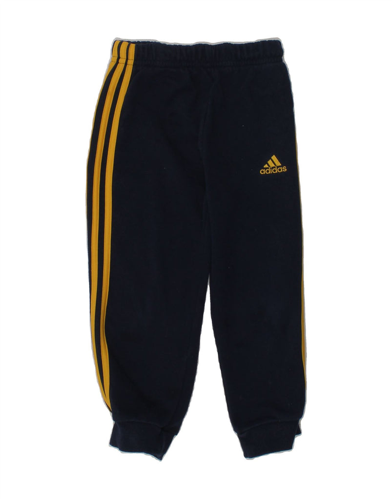 ADIDAS Boys Graphic Tracksuit Trousers Joggers 2-3 Years Navy Blue Cotton | Vintage Adidas | Thrift | Second-Hand Adidas | Used Clothing | Messina Hembry 