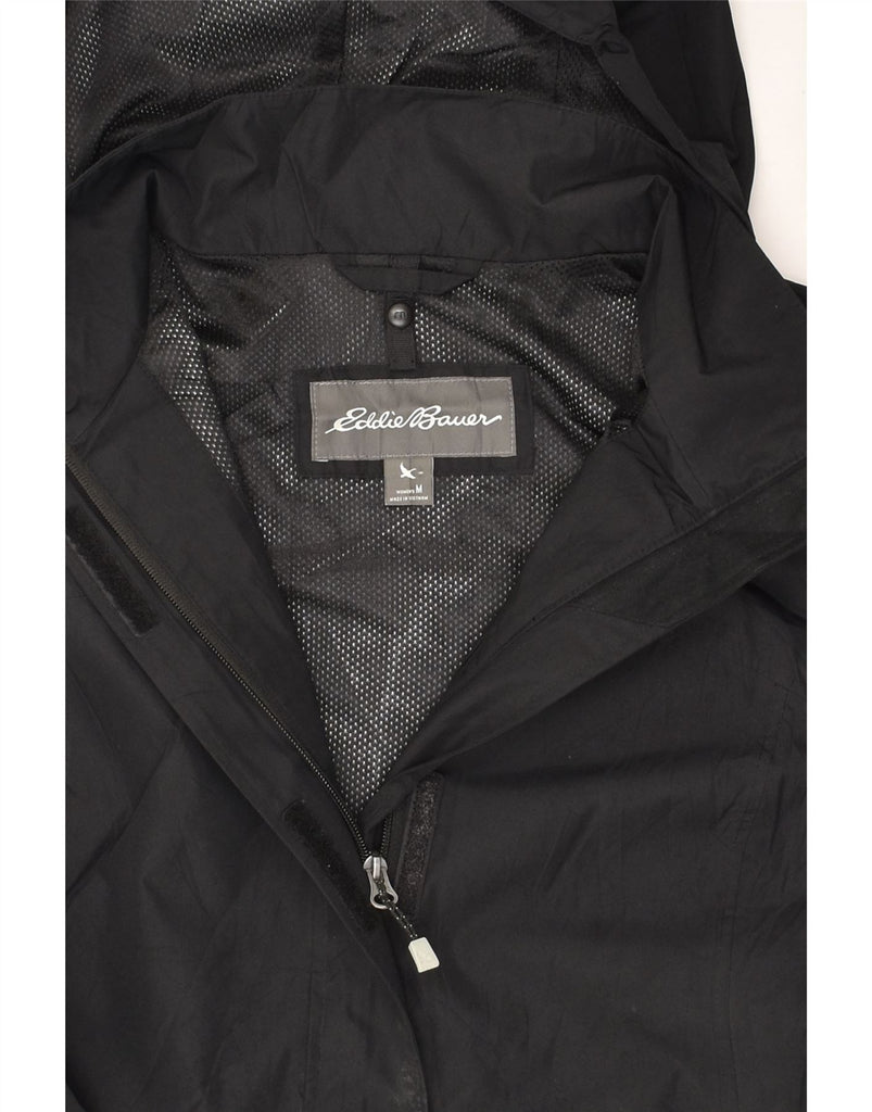 EDDIE BAUER Womens Hooded Rain Jacket UK 14 Medium Black Polyester | Vintage Eddie Bauer | Thrift | Second-Hand Eddie Bauer | Used Clothing | Messina Hembry 