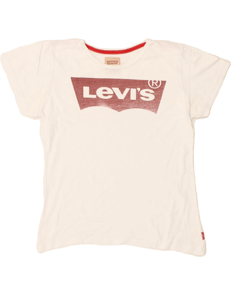 LEVI'S Girls Graphic T-Shirt Top 11-12 Years White Vintage Levi's and Second-Hand Levi's from Messina Hembry 