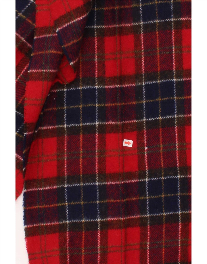 Barbour Mens Rectangle Scarf One Size Red Plaid Wool Classic