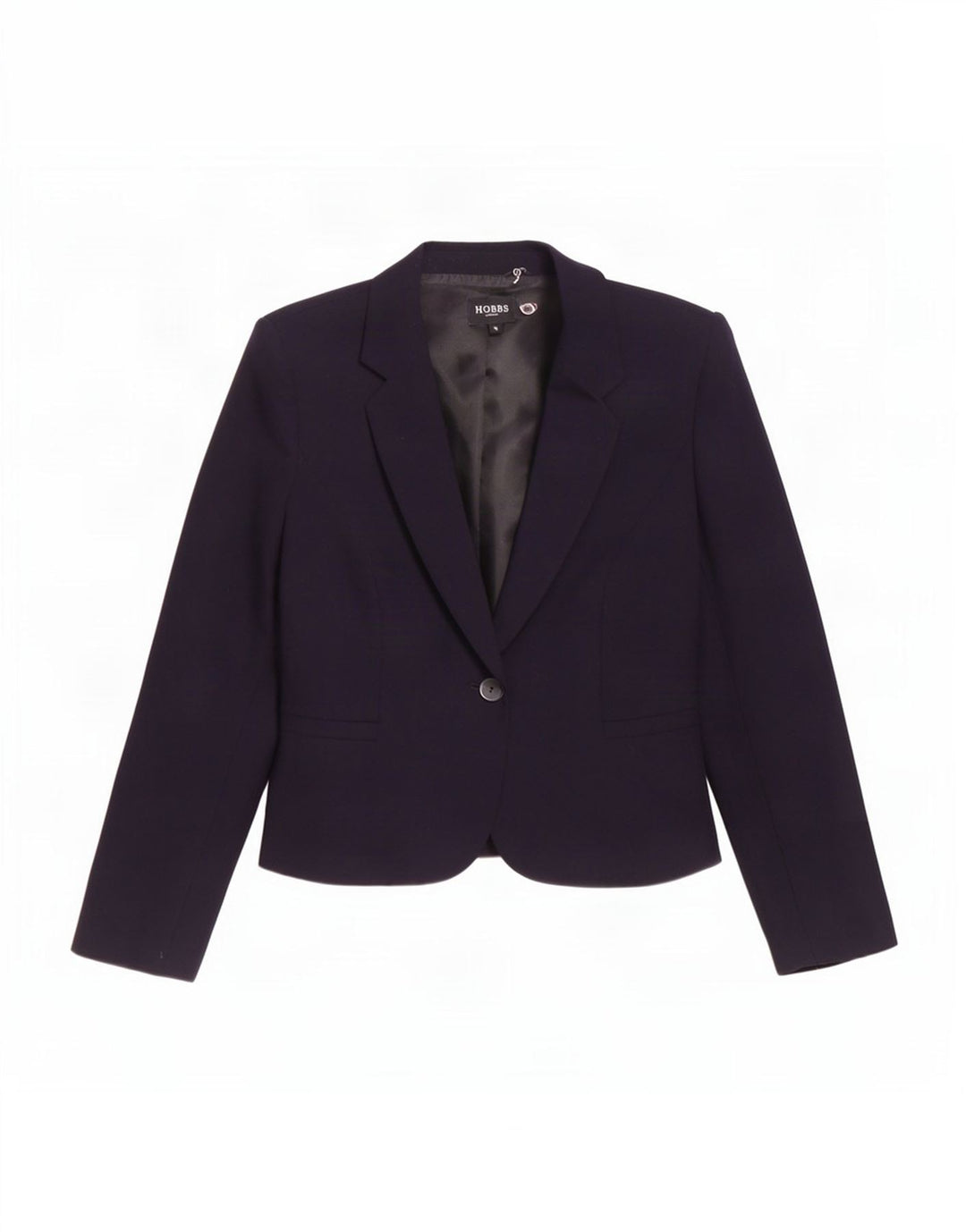 Hobbs Womens 1 Button Blazer Jacket UK 12 Medium Navy Blue Wool