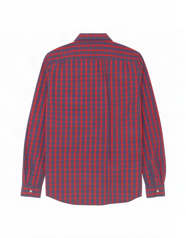French Connection Mens Regular Fit Shirt Medium Navy Blue Check Cotton