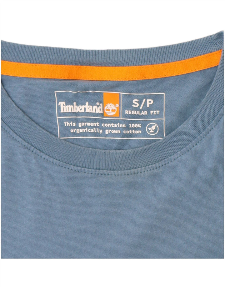 TIMBERLAND Mens Regular Fit Graphic T-Shirt Top Small Blue Cotton