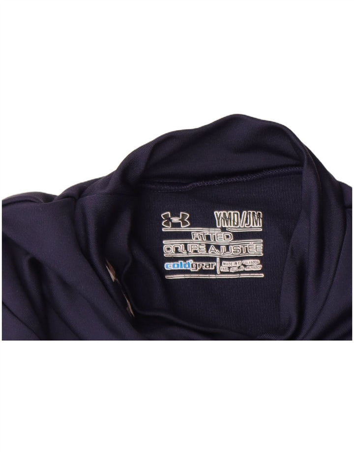 UNDER ARMOUR Boys Cold Gear Top Long Sleeve 9-10 Years Medium  Navy Blue