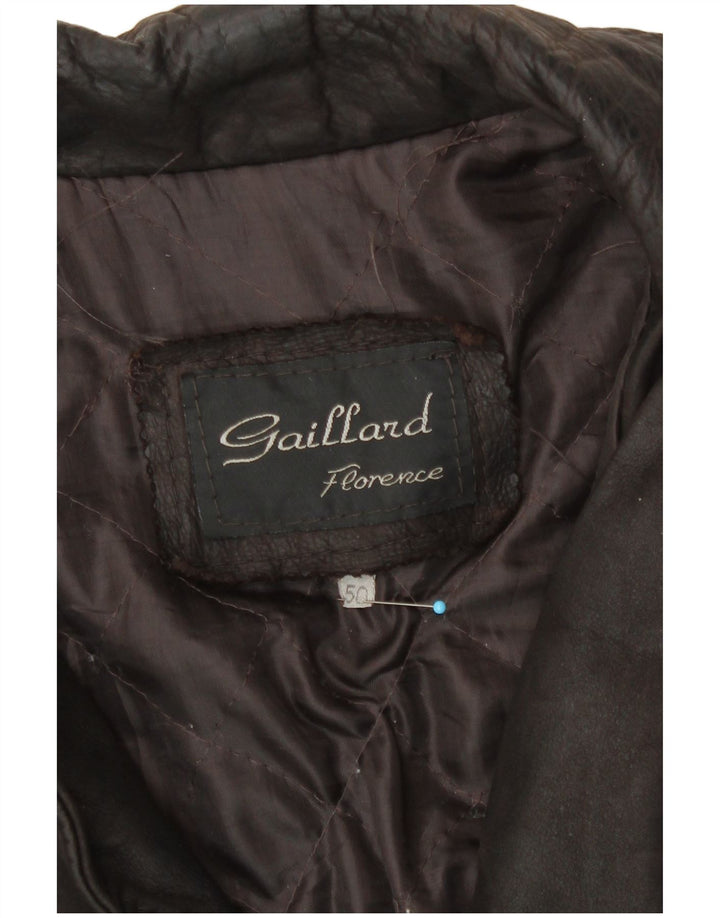 Vintage Mens Leather Jacket IT 50 Large Brown Leather