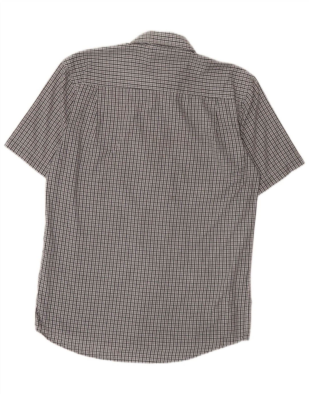 Pierre Cardin Mens Short Sleeve Regular Fit Shirt Small Grey Gingham