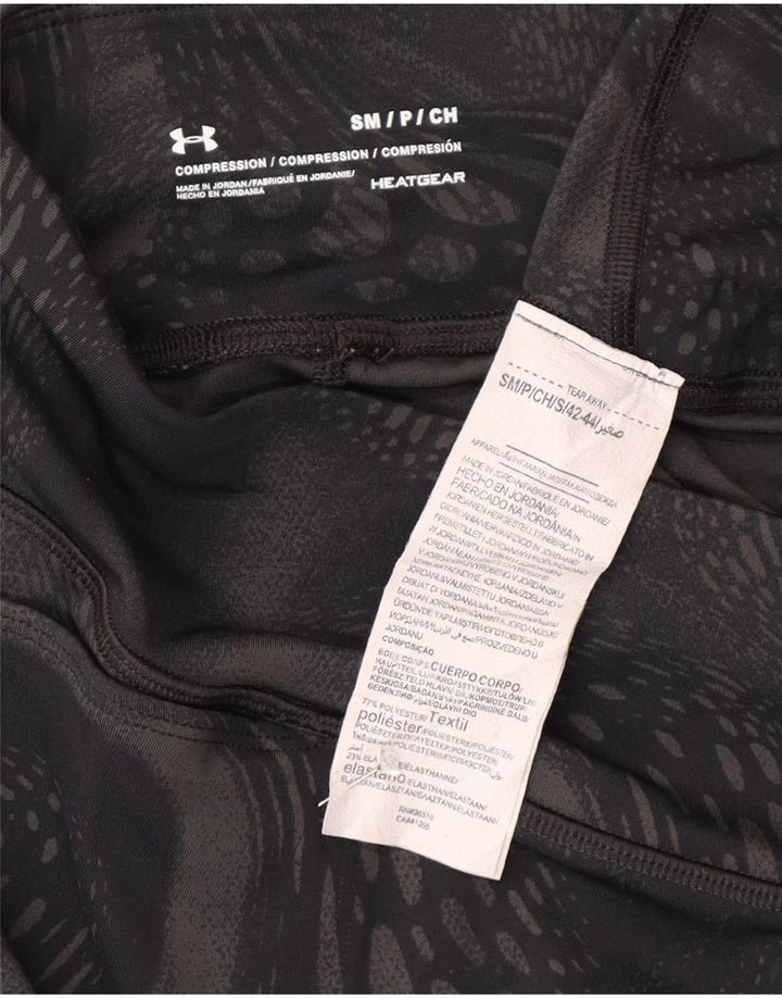 Under Armour Womens Compression Capri Leggings UK 10 Small Black Geometric