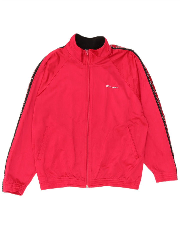 CHAMPION Womens Oversized Tracksuit Top Jacket UK 16 Large Pink