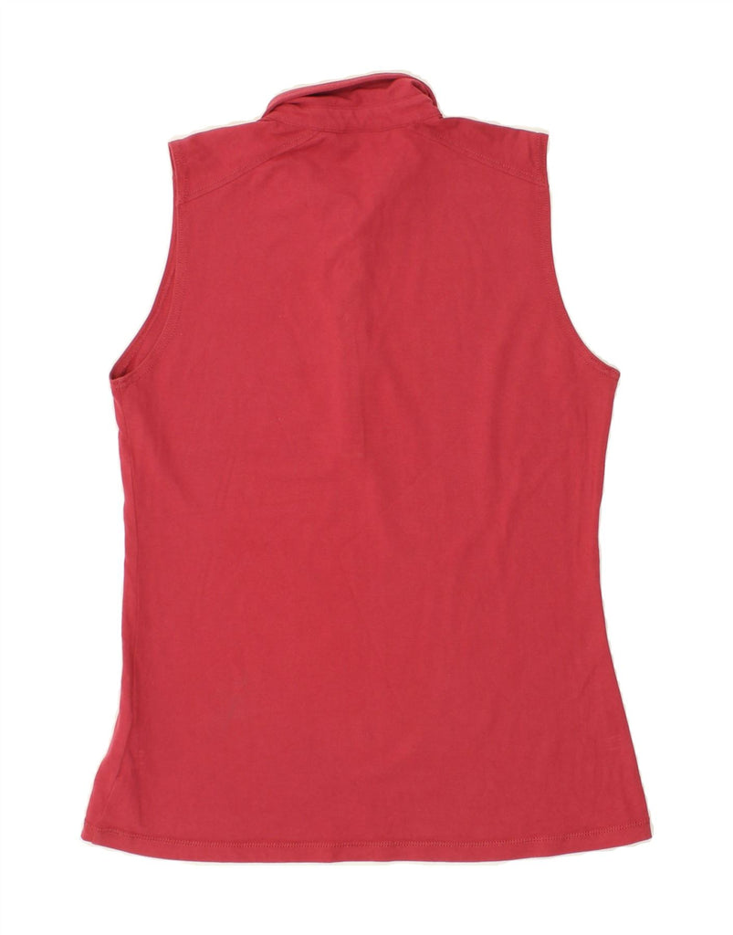 NAPAPIJRI Womens Sleeveless Polo Shirt UK 14 Medium Red Cotton Vintage Napapijri and Second-Hand Napapijri from Messina Hembry 