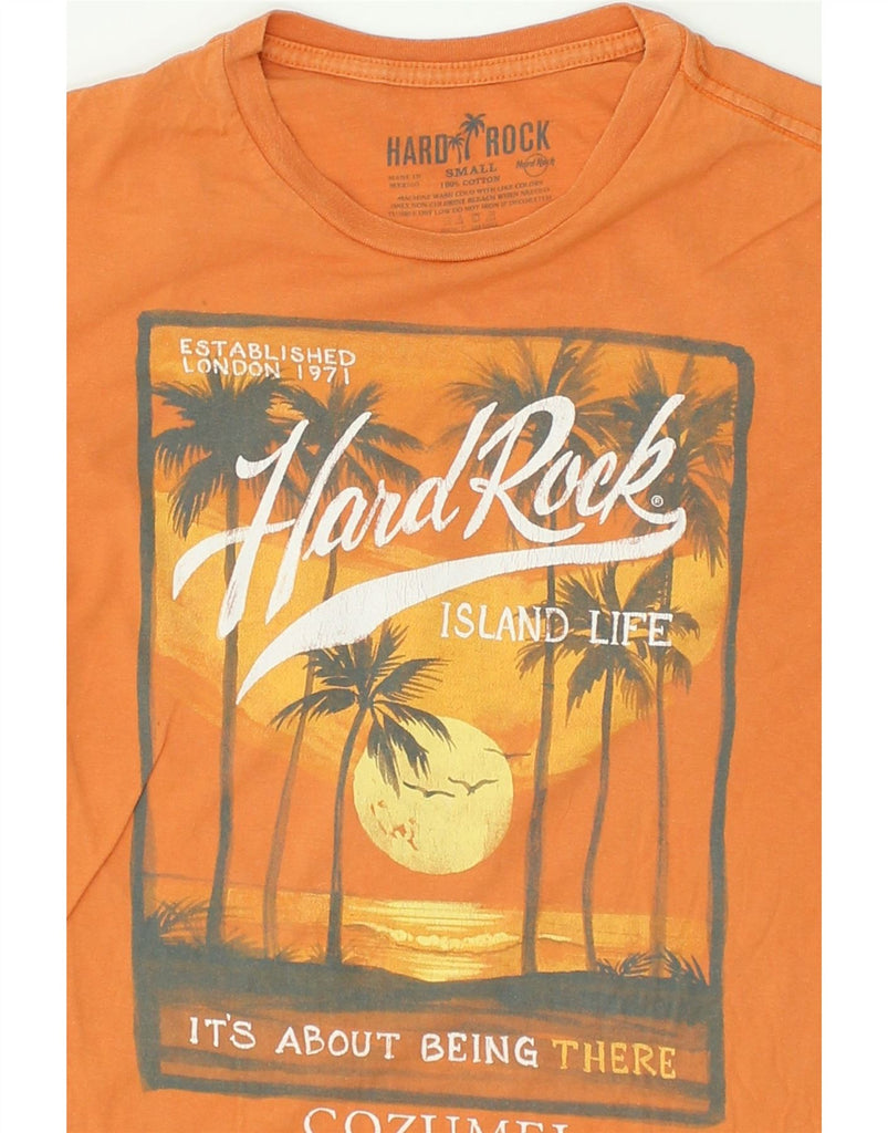 HARD ROCK CAFE Mens Cozumel Graphic T-Shirt Top Small Orange Cotton | Vintage Hard Rock Cafe | Thrift | Second-Hand Hard Rock Cafe | Used Clothing | Messina Hembry 