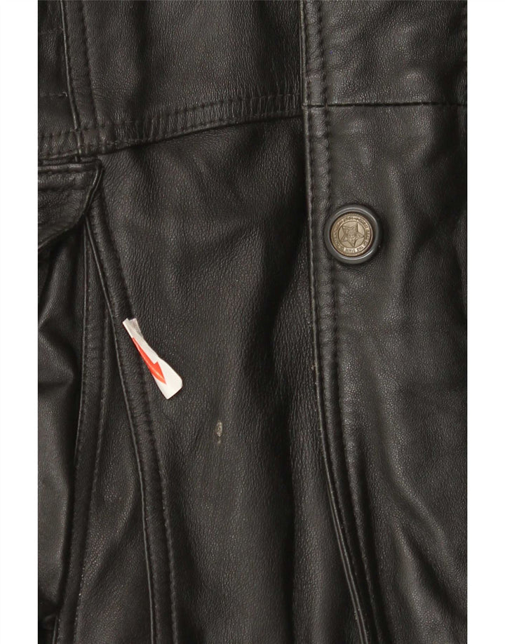 Shelter Bay Mens Leather Coat UK 42 XL Black