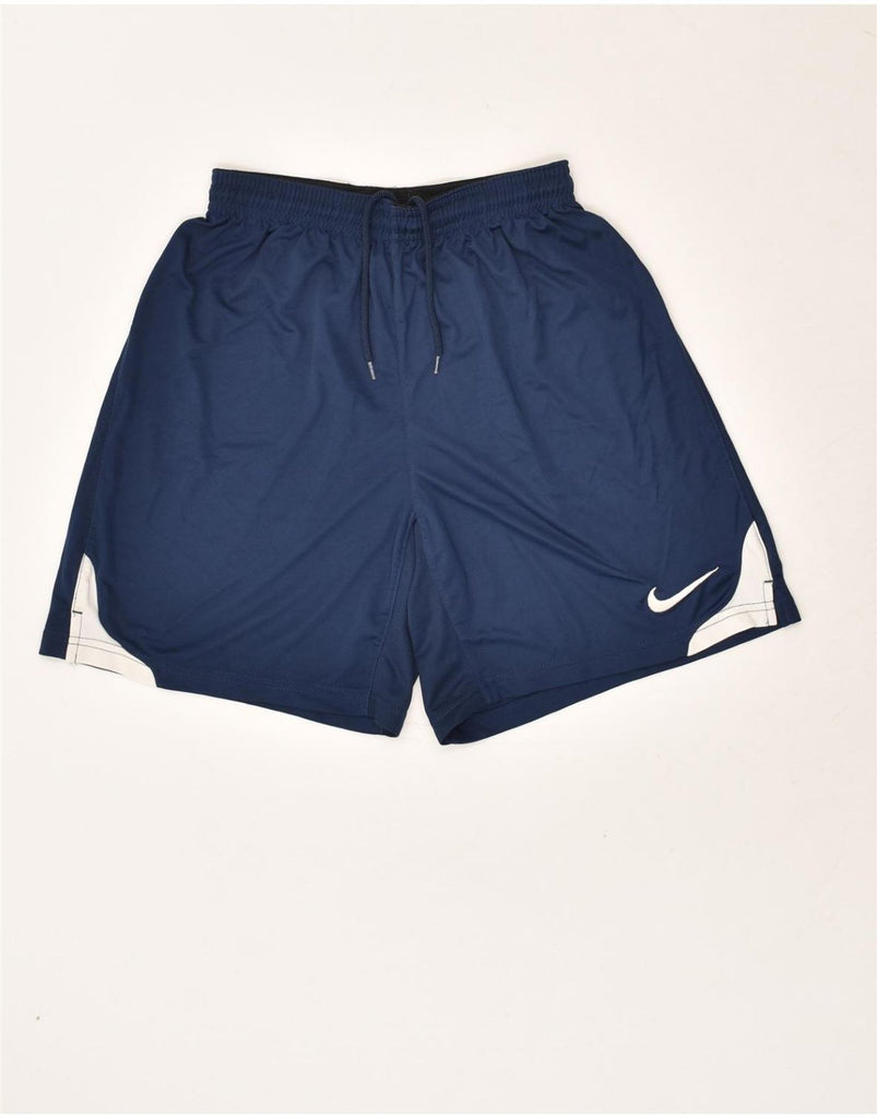 NIKE Mens Fit Dry Sport Shorts Small Navy Blue Polyester | Vintage Nike | Thrift | Second-Hand Nike | Used Clothing | Messina Hembry 