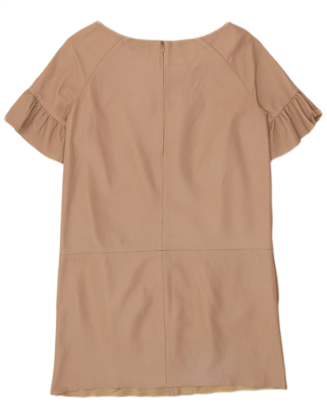 ELISABETTA FRANCHI Womens Leather Dress IT 42 Medium Beige Leather