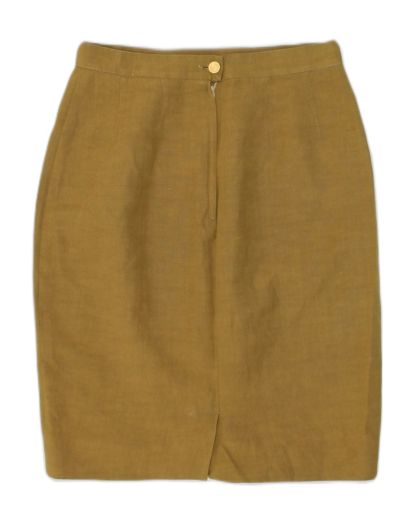 OLIVER Womens High Waist Pencil Skirt IT 44 Medium W26 Brown Linen | Vintage Oliver | Thrift | Second-Hand Oliver | Used Clothing | Messina Hembry 