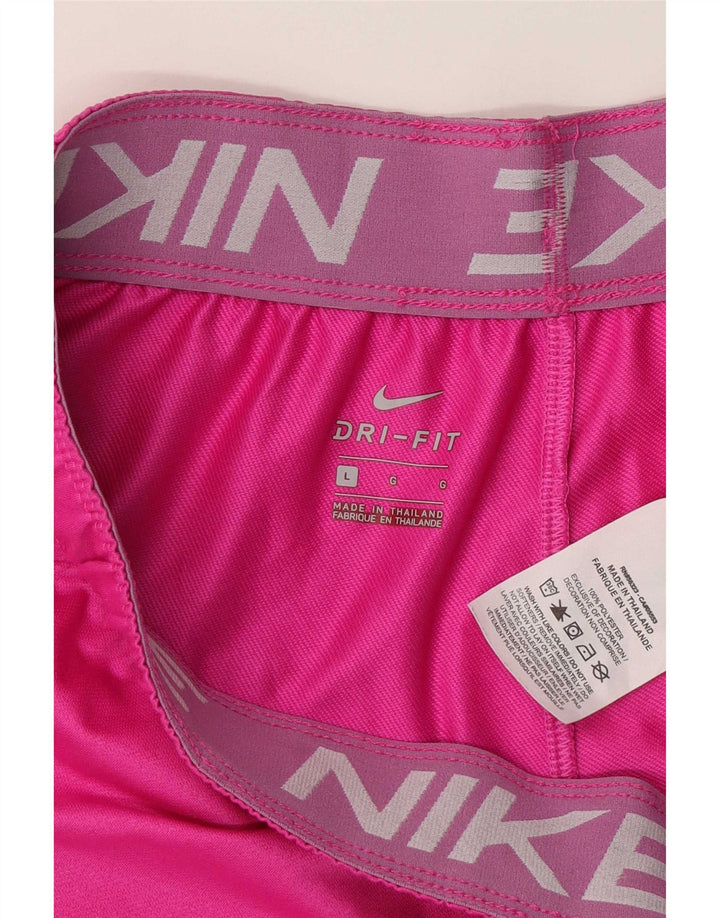 Nike Womens Dri Fit Sport Shorts UK 16 Large Pink Polyester
