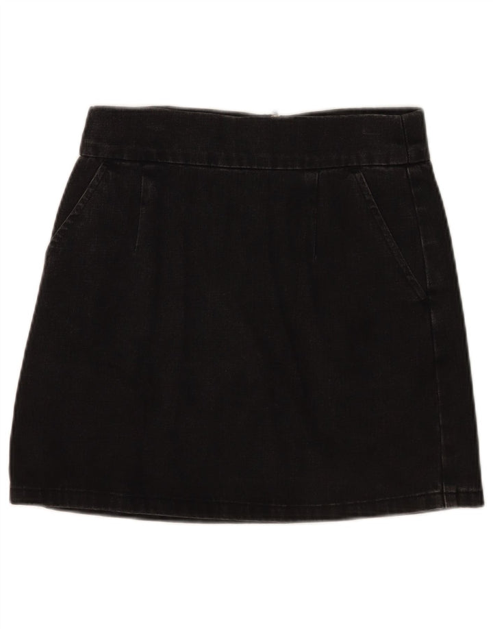 Topshop Womens Mini Denim Skirt W28 Medium Black Cotton