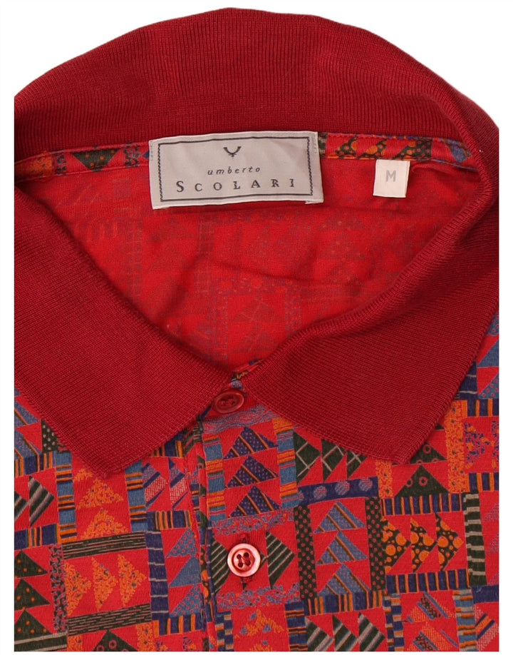 Scolari Mens Polo Shirt Medium Red Geometric