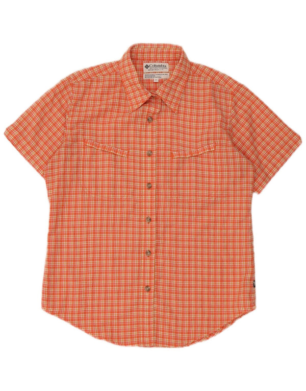 Columbia Mens Short Sleeve Shirt Small Orange Polyester