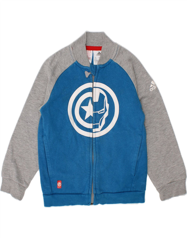 ADIDAS Boys Graphic Tracksuit Top Jacket 2-3 Years Blue Colourblock Cotton Vintage Adidas and Second-Hand Adidas from Messina Hembry 