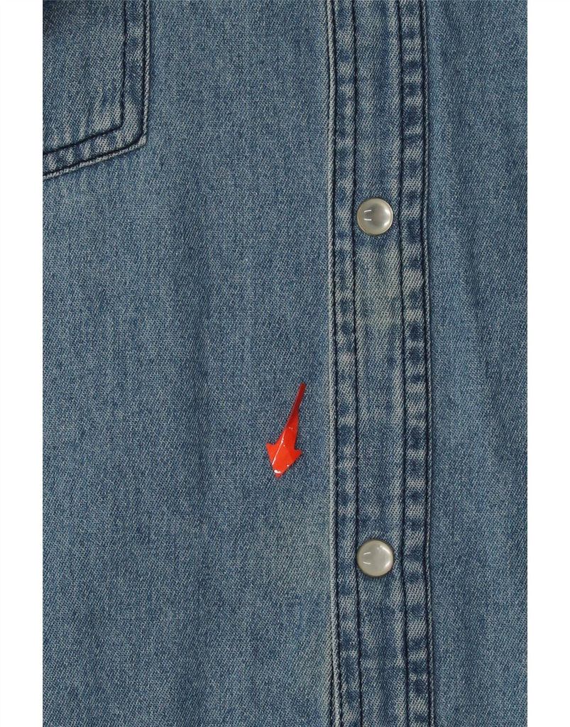 CANDA Mens Short Sleeve Denim Shirt Size 45/46 XL Blue Cotton Vintage Canda and Second-Hand Canda from Messina Hembry 