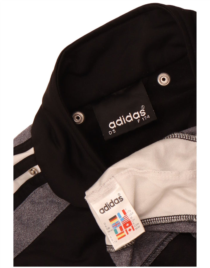 Adidas Mens Graphic Tracksuit Top Jacket UK 38/40 Medium Black Polyester
