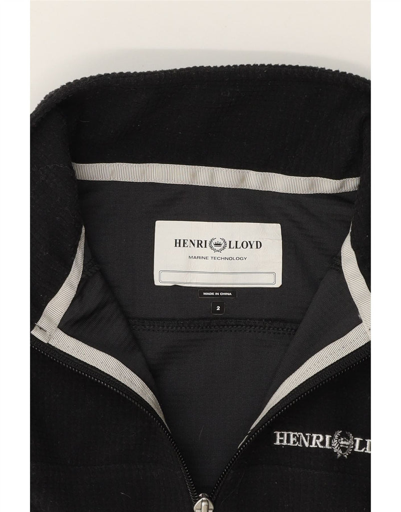 HENRI LLOYD Womens Zip Neck Pullover Tracksuit Top US 2 XS Black Polyester Vintage Henri Lloyd and Second-Hand Henri Lloyd from Messina Hembry 