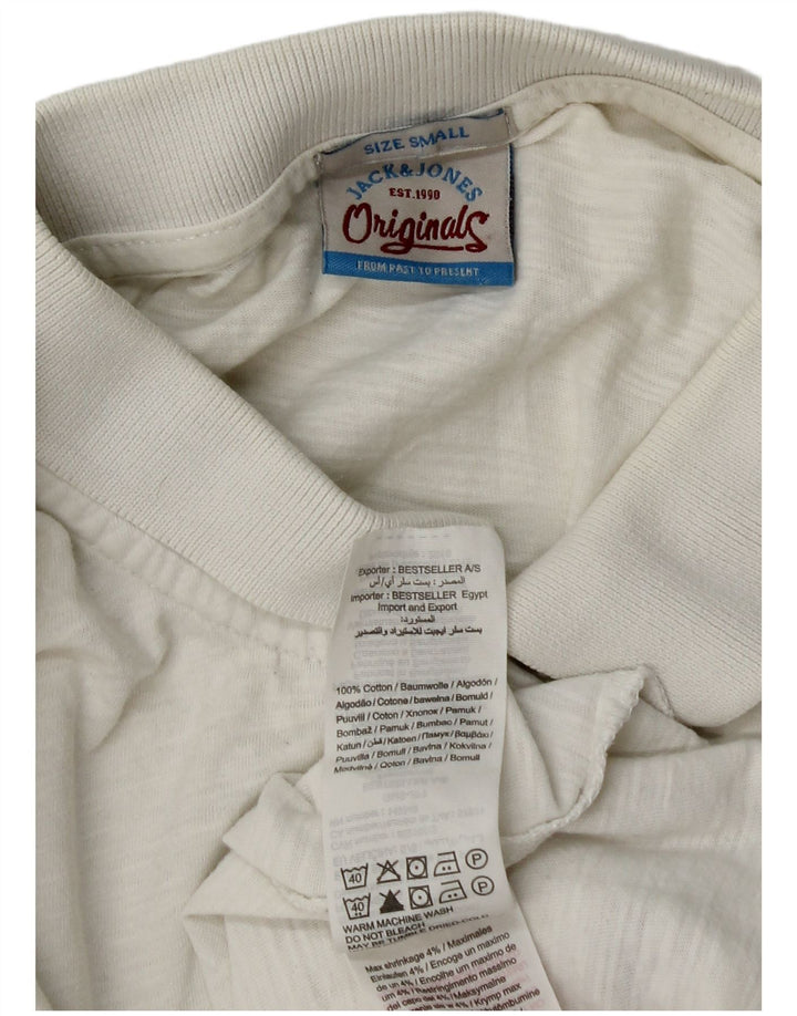Jack & Jones Mens Polo Shirt Small White Cotton