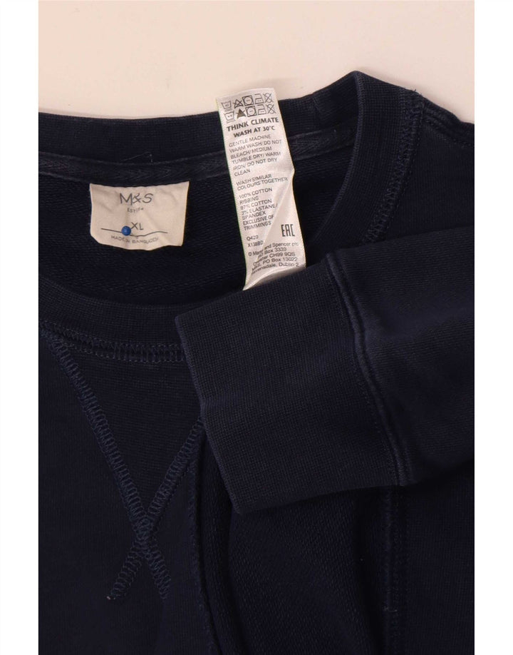 Marks & Spencer Mens Sweatshirt Jumper XL Navy Blue Cotton