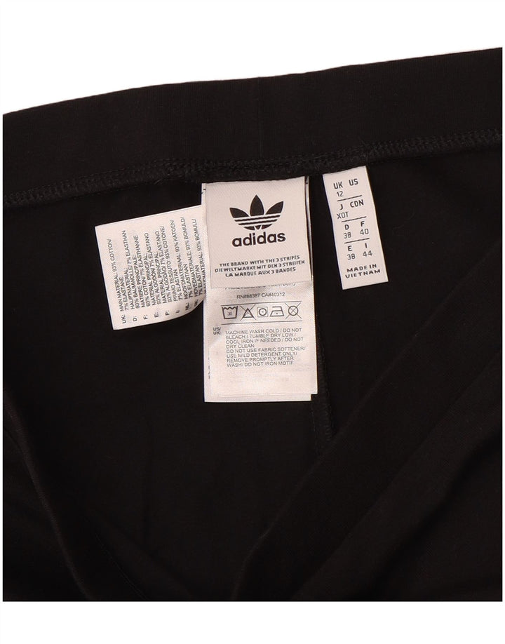 Adidas Womens Leggings UK 12 Medium  Black Cotton
