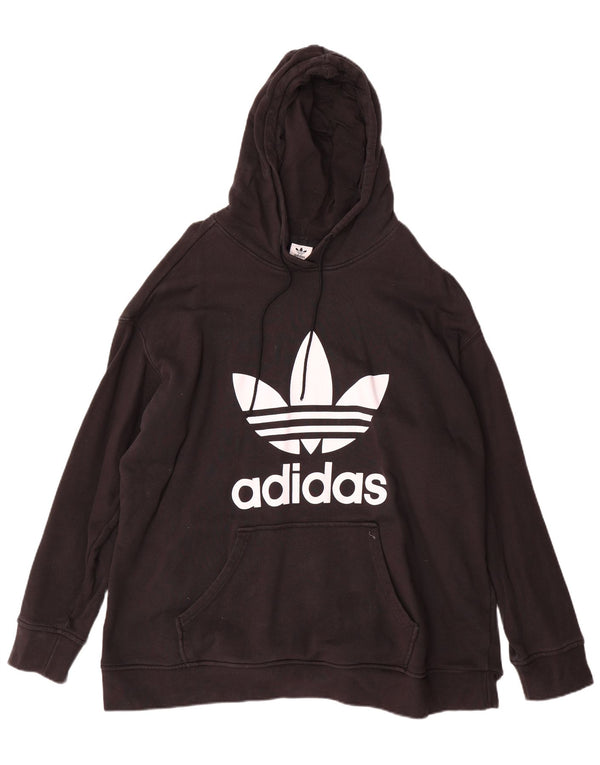 Adidas Mens Graphic Hoodie Jumper 2XL Black Cotton